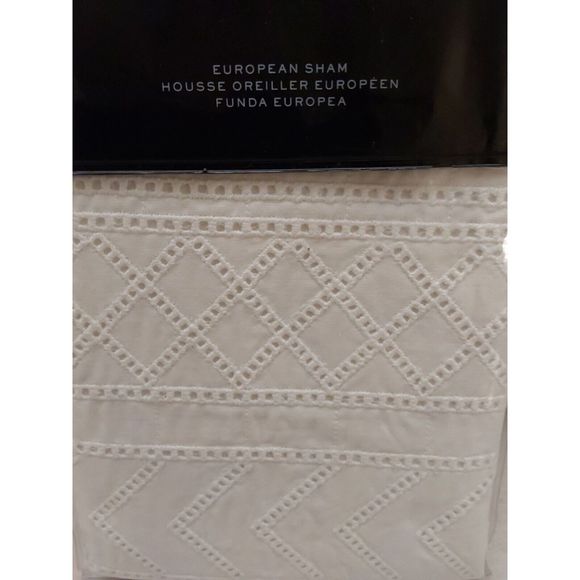 Ralph Lauren WILLA HEMSTITCH Cream Cotton Euro European Pillow Sham 26"x26" - Picture 8 of 10